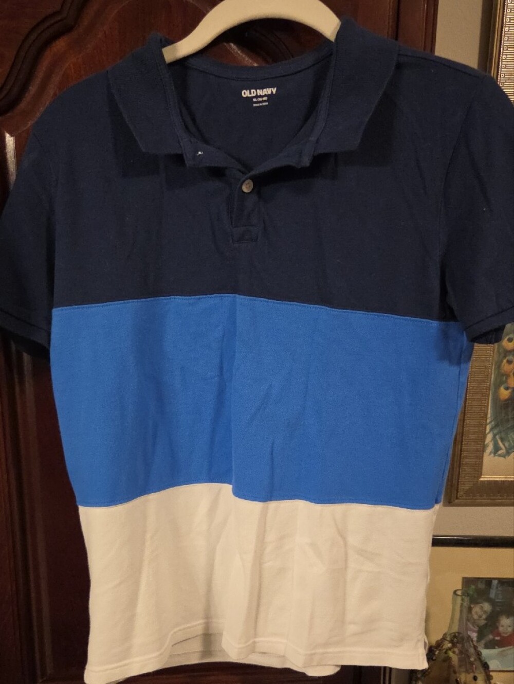 4 Old Navy Boys XL 14/16  Stripe Polos & A Tee - Sold As A Set - Picture 2 of 9